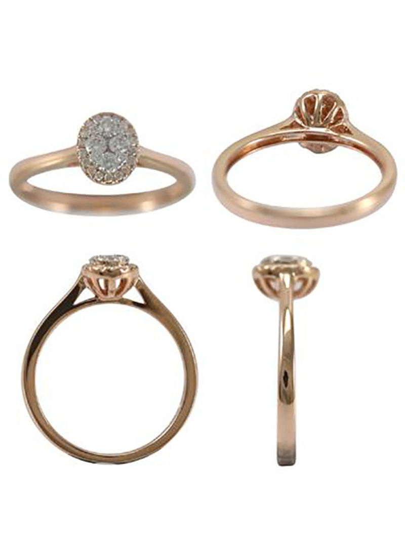 18 Karat Rose Gold 0.32 Carat Diamond Solitaire look Ring