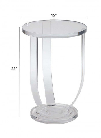 Adaren Modern Accent Table Clear 15x22x15inch