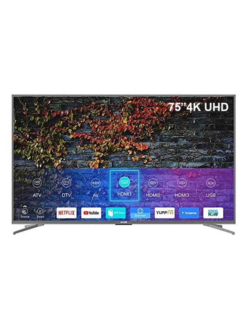 75-Inch 4K UHD Smart LED Android TV With Digital Netflix And Youtube 75EV600US Black