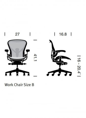 Aeron Adjustable Chair Grey 68.58x104.14x42.54cm