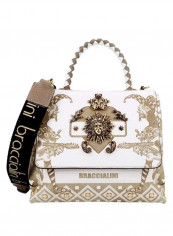 Lily Antique Detail Crossbody Bag White/Gold/Black