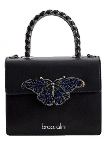 Audrey Butterfly Detail Shoulder Bag Black