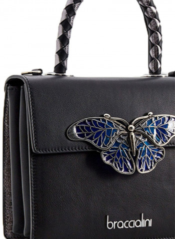Audrey Butterfly Detail Shoulder Bag Black