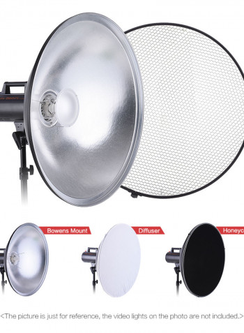 Studio Photography Speedlite Strobe Lighting Diffuser Beauty Dish Lampshade Bowens Mount 70cm Black