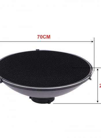Studio Photography Speedlite Strobe Lighting Diffuser Beauty Dish Lampshade Bowens Mount 70cm Black