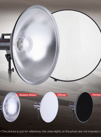 Studio Photography Speedlite Strobe Lighting Diffuser Beauty Dish Lampshade Bowens Mount 70cm Black
