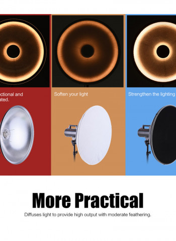 Studio Photography Speedlite Strobe Lighting Diffuser Beauty Dish Lampshade Bowens Mount 70cm Black