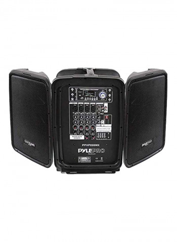 8-Channel Portable Bluetooth PA Speaker Black