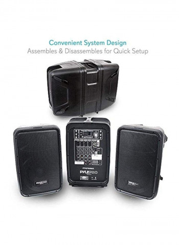 8-Channel Portable Bluetooth PA Speaker Black