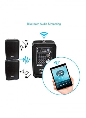 8-Channel Portable Bluetooth PA Speaker Black