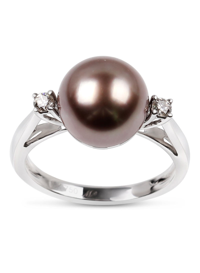 18K White Gold Solitaire South Sea Pearl Ring