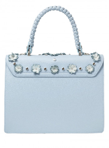 Penelope Floral Detail Crossbody Bag Blue/White/Silver