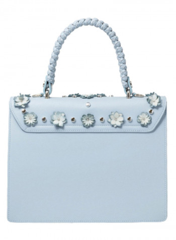Penelope Floral Detail Shoulder Bag Blue/White/Silver