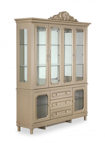 Melika 4-Door Cabinet With 3 Drawers Gold/Clear 186.5x47.5x235cm