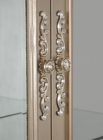 Melika 4-Door Cabinet With 3 Drawers Gold/Clear 186.5x47.5x235cm