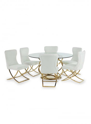 Orbit Dining Table Gold 142.5 x 142.5 x 73cm