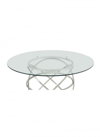 Orbit Dining Table Silver/Clear 142.5 x 142.5 x 73cm
