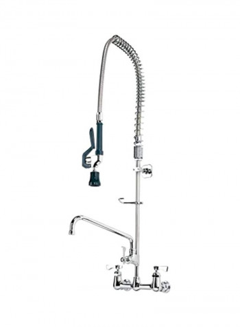 Center Wall Mount Pre Rinse With Add On Faucet Silver