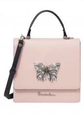 Audrey Butterfly Detail Crossbody Bag Pink/Silver/Black