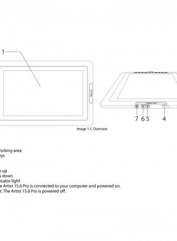 Artist Pro IPS Screen Graphics Drawing Tablet With Digital Pen 15.6inch Black