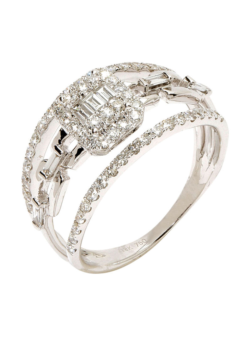 18K White Gold Exquisite Design Diamond Ring