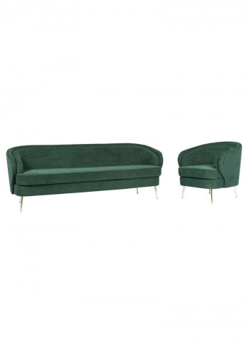 3 Seater Selma Fabric Sofa Green 230x86x66cm