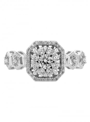 18K White Gold Diamond Studded Ring