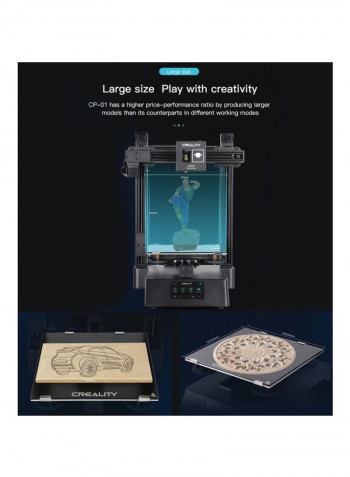 3-In-1 3D Printer With EU Plug 200x200x200millimeter Black