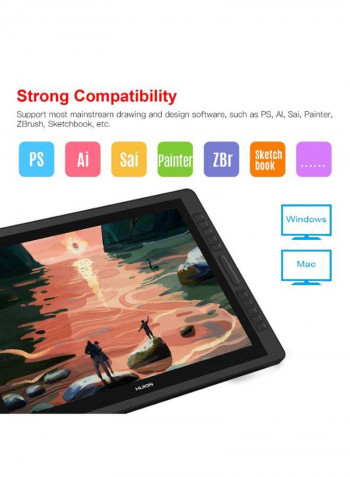 Kamvas Pro 22 21.5 Inch Professional Graphic Monitor Drawing Tablet 70.0 x 44.0سم أسود