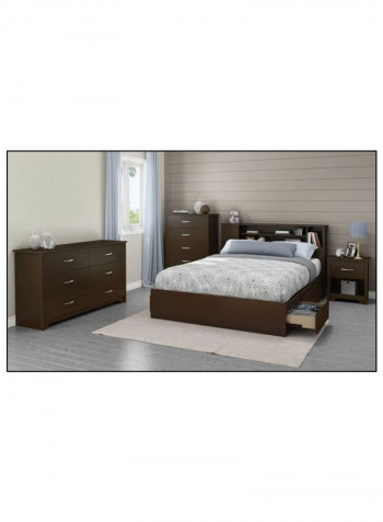 Panel Bedroom Set With Mattress Espresso