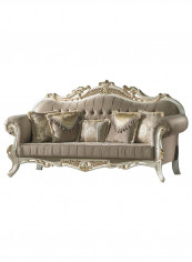 3 Seater Clementine Fabric Sofa Gold/Brown 226x95x125cm