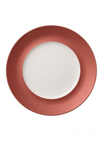 18-Piece Porcelain Dinner Set Red/White