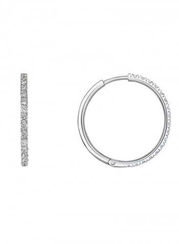 18K Gold Diamond Studded Petite Hoop Earrings