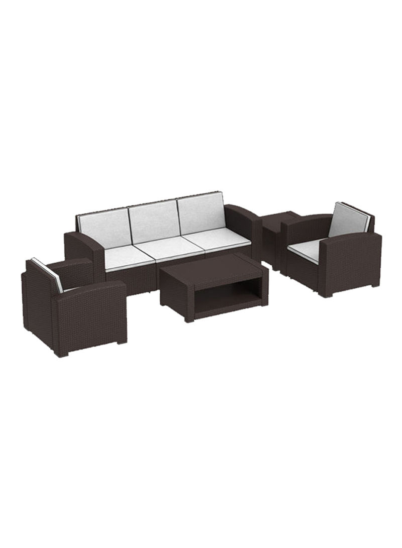 Cedarattan Resin Outdoor Rattan Lounge Large Sofa Set Brown
