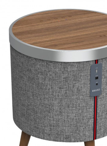 Smart Portable Bluetooth Wireless Speaker Table Inbuilt Brown/Grey/Silver