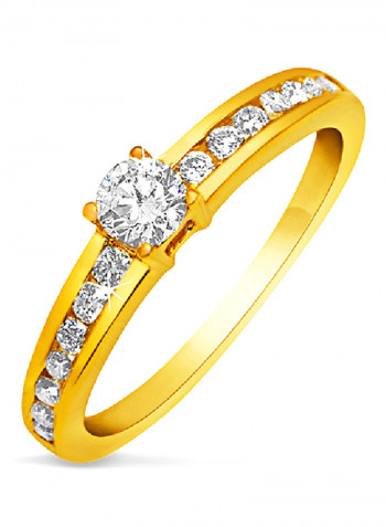 18 Karat Gold 0.5 Carat Diamond QC S.S. Channel Promise Ring