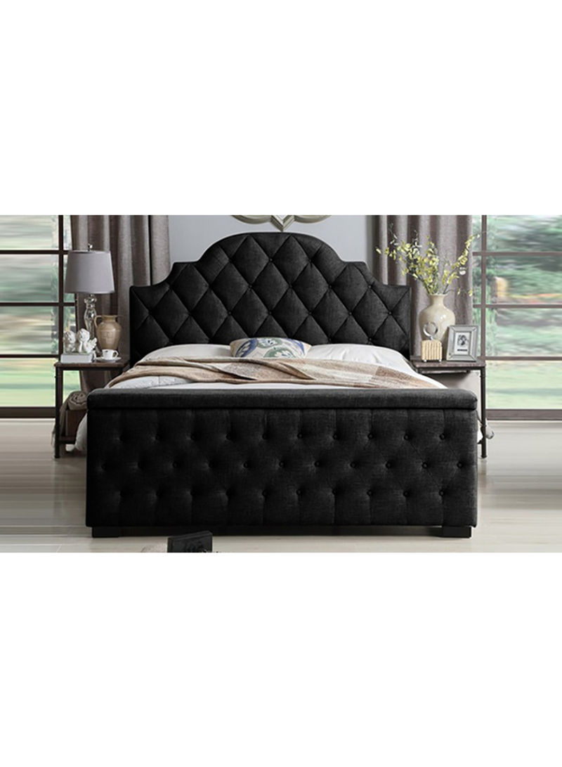 Footboard Storage Bed With Mattress Black/White Super King