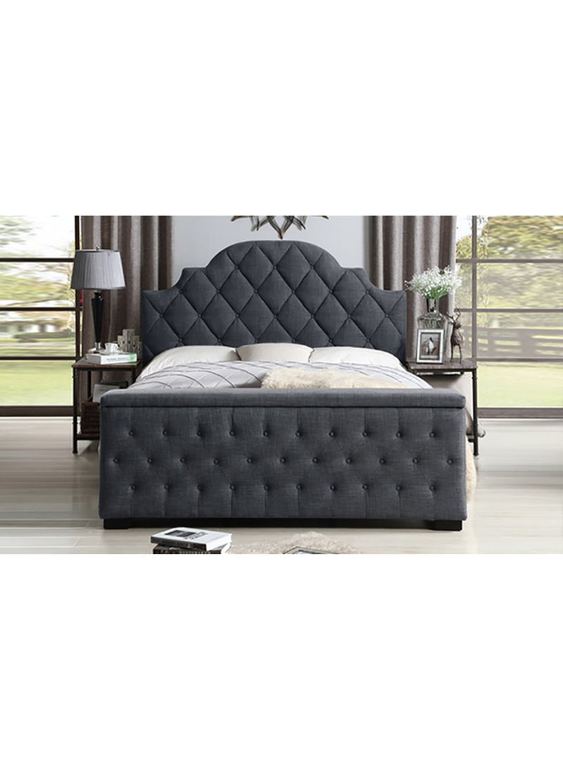 Footboard Storage Bed With Mattress Charcoal Grey/White Super King
