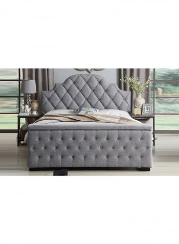 Footboard Storage Bed With Mattress Grey/White Super King