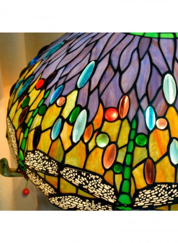 Antique Mosaic Glass Lampshade Table Lamp Multicolour