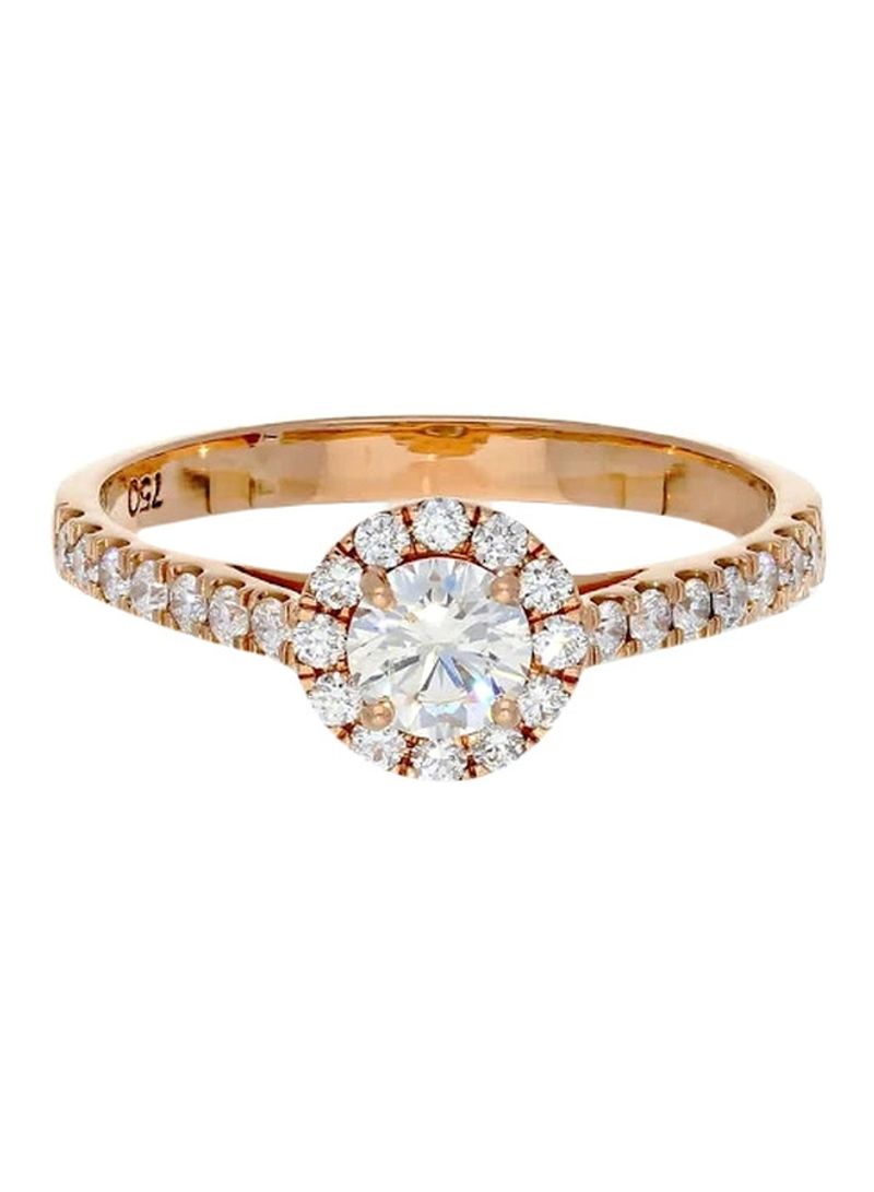 18 Karat Rose Gold 0.67Ct Diamond Studded Ring