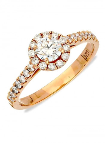 18 Karat Rose Gold 0.67Ct Diamond Studded Ring