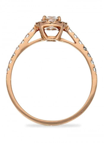 18 Karat Rose Gold 0.67Ct Diamond Studded Ring