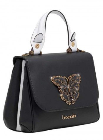 Iris Butterfly Detail Shoulder Bag Black