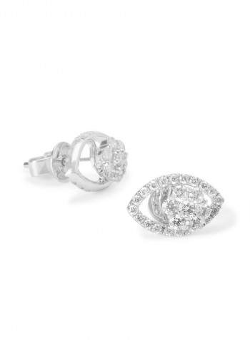 18 Karat White Gold Diamond Earrings