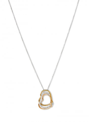 18 Karat White/Yellow Gold Diamond Pendant