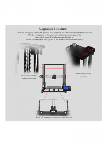 A8 Plus Upgraded High-precision DIY 3D Printer 61.2 x 46.2 x 57.3centimeter Black