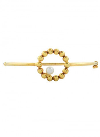 18K Pearl Yellow Gold Circle Bangle