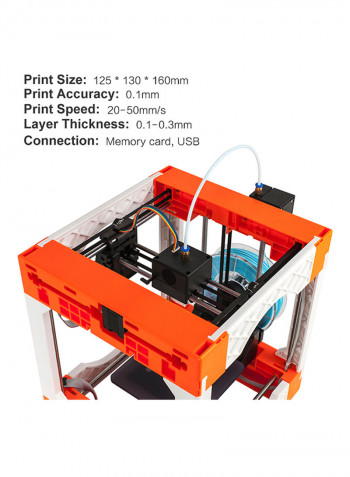 F100 Mini Desktop 3D Printer With LCD12864 Screen Display 28 x 30 x 32centimeter Multicolour