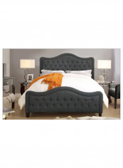 Adella Top Upholstery Bed With Mattress Charcoal Grey 200 x 200centimeter